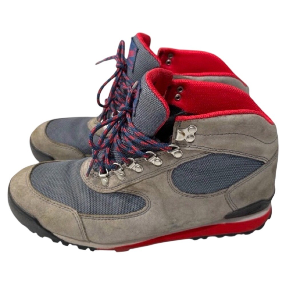 Danner Women's Jag Waterproof‎ Hiking Boot in a grey and red colorway - US 10